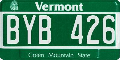 VT license plate BYB426