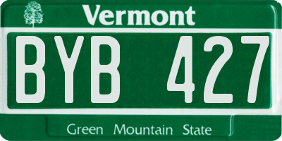 VT license plate BYB427