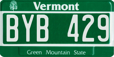 VT license plate BYB429