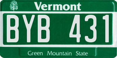 VT license plate BYB431