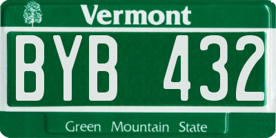 VT license plate BYB432