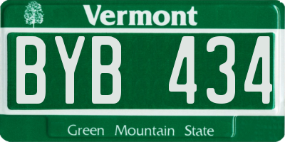 VT license plate BYB434