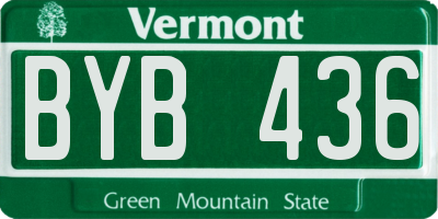VT license plate BYB436