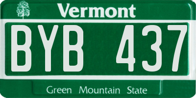 VT license plate BYB437