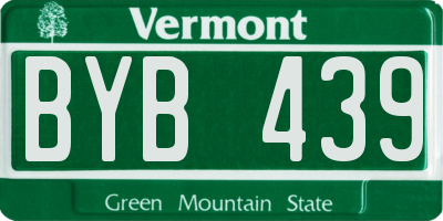 VT license plate BYB439
