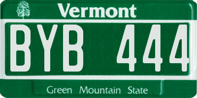 VT license plate BYB444