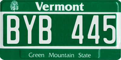 VT license plate BYB445