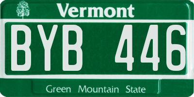 VT license plate BYB446