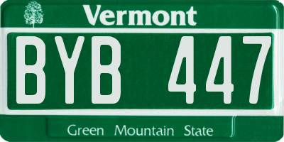 VT license plate BYB447