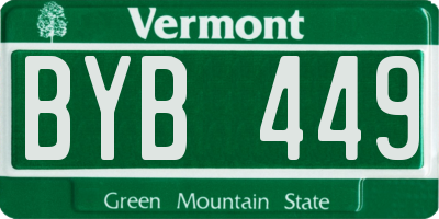 VT license plate BYB449