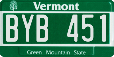 VT license plate BYB451