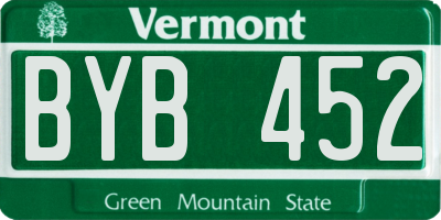 VT license plate BYB452