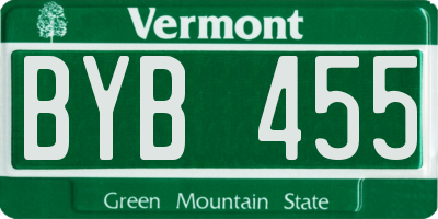 VT license plate BYB455