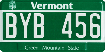 VT license plate BYB456
