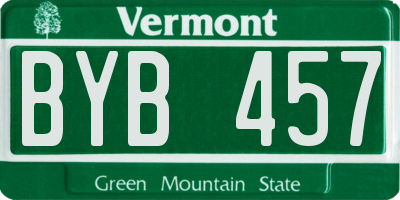 VT license plate BYB457