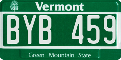 VT license plate BYB459