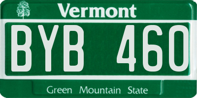 VT license plate BYB460