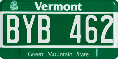 VT license plate BYB462