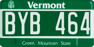 VT license plate BYB464