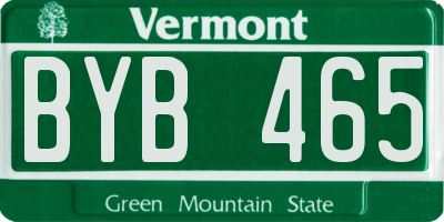 VT license plate BYB465