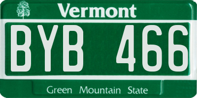 VT license plate BYB466