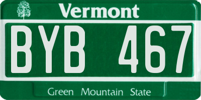 VT license plate BYB467