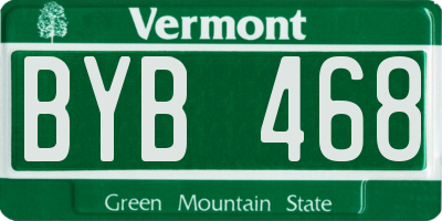 VT license plate BYB468