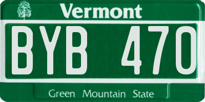 VT license plate BYB470