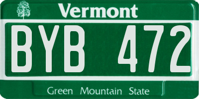 VT license plate BYB472