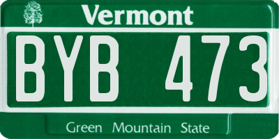 VT license plate BYB473