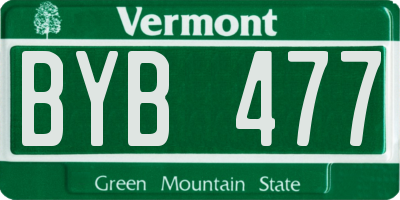 VT license plate BYB477