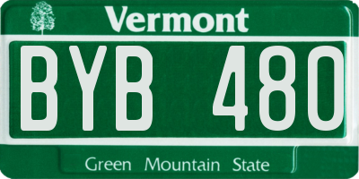 VT license plate BYB480