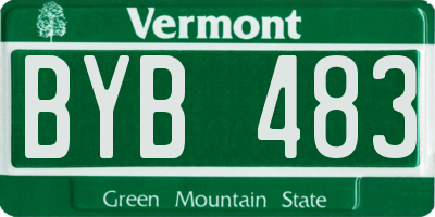 VT license plate BYB483