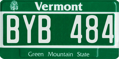 VT license plate BYB484