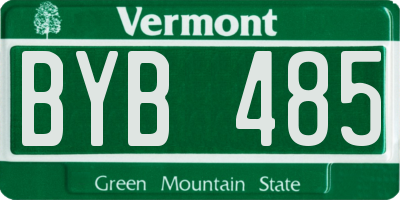 VT license plate BYB485