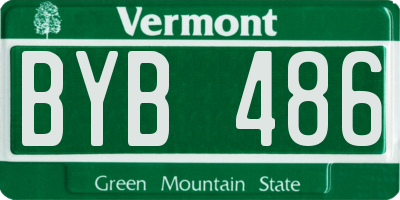 VT license plate BYB486