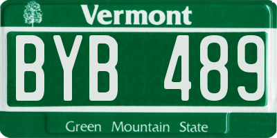 VT license plate BYB489