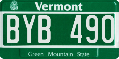 VT license plate BYB490