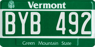 VT license plate BYB492