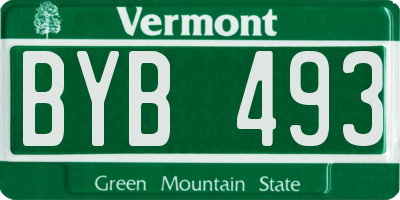 VT license plate BYB493