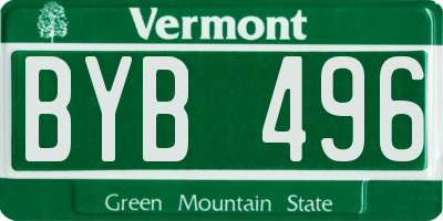 VT license plate BYB496