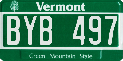 VT license plate BYB497