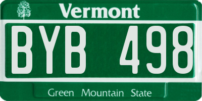 VT license plate BYB498