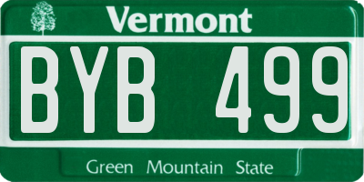 VT license plate BYB499