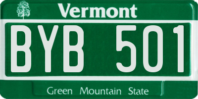 VT license plate BYB501