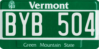 VT license plate BYB504