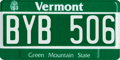VT license plate BYB506
