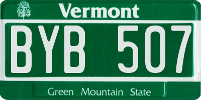 VT license plate BYB507