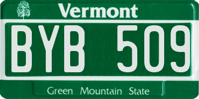 VT license plate BYB509