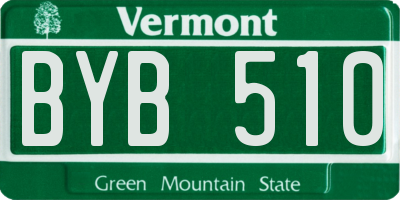VT license plate BYB510